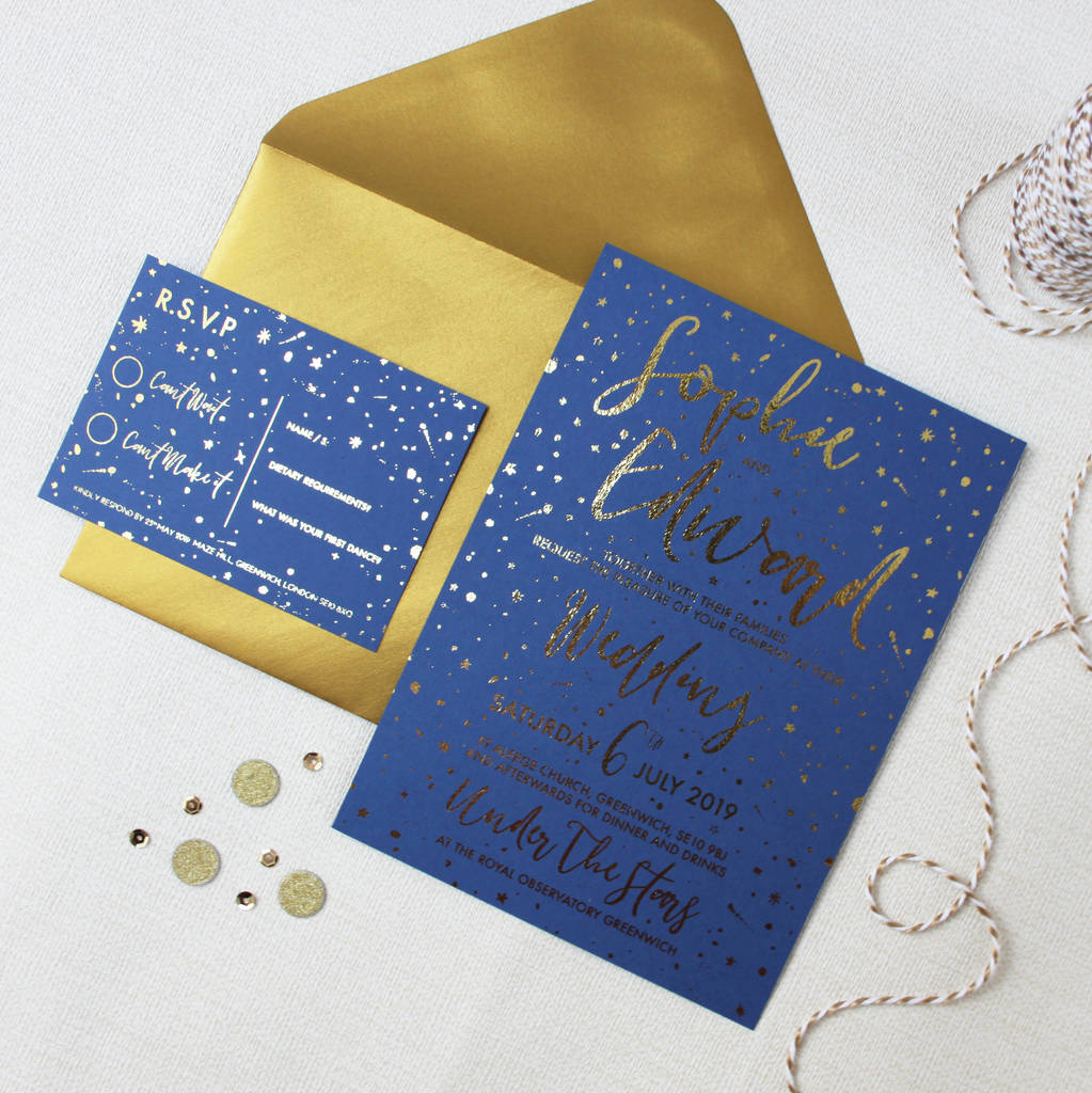celestial wedding invitations by love paper wishes | notonthehighstreet.com