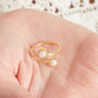 Pearl Gold And Silver Adjustable Stacking Ring, thumbnail 3 of 10