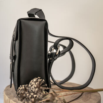 Nicco Crossbody Mini Backpack: Black Leather, 2 of 11