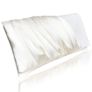 Ivory Ruched Satin Bridal Wedding Clutch, 2 of 7