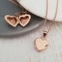 Rose Gold Handwriting Heart Locket Necklace, thumbnail 2 of 7
