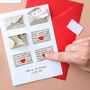 Six Love Note Mini Envelope Valentine's Card, thumbnail 3 of 8