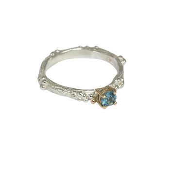 Nature Silver And Gold Organic Gemstone Ring, 3 of 5