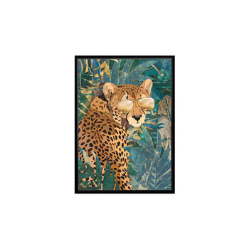 Framed Cheetah Tropical Jungle Wall Art Print Copper, 2 of 9