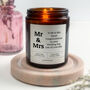 Wedding Gift Personalised Candle Mr And Mrs, thumbnail 1 of 3