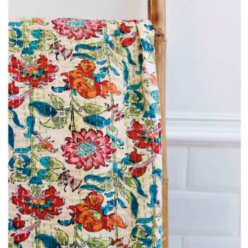 Indian Floral Garden Kantha Quilt | 150 X 230cm, 4 of 7