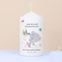 Personalised Tiny Tatty Teddy Christening Pillar Candle, thumbnail 1 of 2