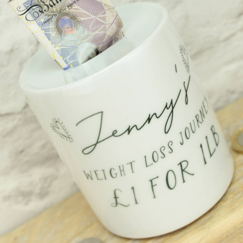 Personalised Weight Loss Ceramic Money Box By Dreams To Reality Design