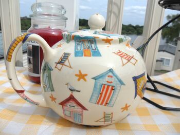 Six Cup Teapot In Beach Hut Design, 6 of 9