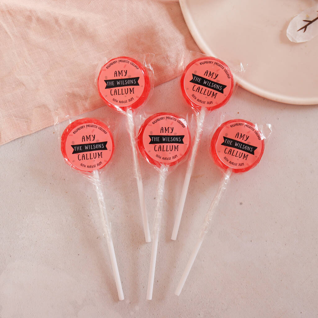 Personalised Wedding Favour Surname Alcoholic Lollipops, 1 of 6