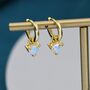 Sterling Silver Aurora Ab Cz Trillion Cut Hoop Earrings, thumbnail 4 of 11
