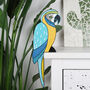 Hand Painted Blue Macaw Door Decoration, thumbnail 1 of 4
