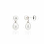 Glebe Double White Pearl And Sterling Silver Earrings, thumbnail 3 of 4