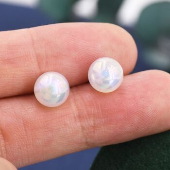 Mermaid Bubble Stud Earrings In Sterling Silver, 5 of 10