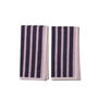 Block Stripe Napkins Set Of Two: Aubergine/Mauve, thumbnail 2 of 8