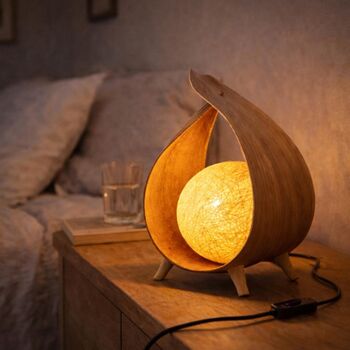 Coconut Leaf Table Lamp Handmade Boho Natural, 6 of 11
