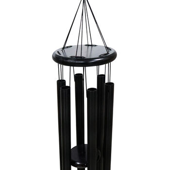 Engraved 30 Inch Black Wind Chime For Garden Decoration, 5 of 12