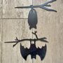 Hanging Bat Closed Wing Metal Tree Spike, thumbnail 4 of 7