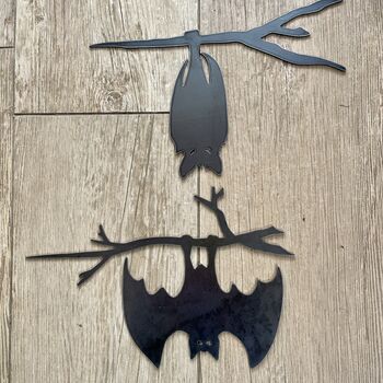 Hanging Bat Closed Wing Metal Tree Spike, 4 of 7