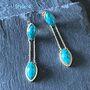 Handcrafted Brass And Turquoise Stone Earrings, thumbnail 4 of 5