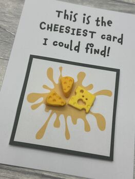 Cheese Polymer Clay Birthday Card Handmade, 7 of 12