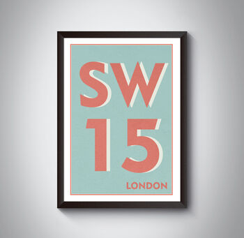 Sw15 Putney, Roehampton, London Postcode Print, 7 of 10