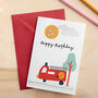 Personalised Red Fire Truck Birthday Card With 3D Age, thumbnail 1 of 4