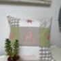 Personalised Sage And Peach Alphabet Cushion, thumbnail 3 of 7