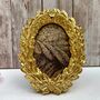 Gold Oval Wreath Nature Inspired Photo Frame Picture Holder Small, thumbnail 1 of 7