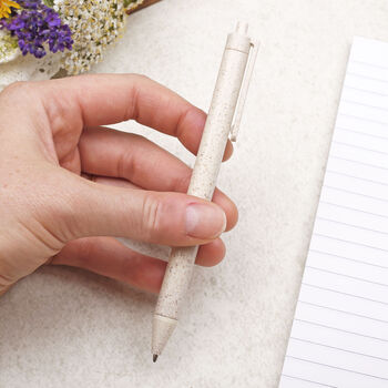 Pastel Cream Eco Friendly Pen, Recycled Wheat Straw Pen, 2 of 3