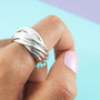 14 Interlocking Russian Links Sterling Silver Ring, thumbnail 2 of 4