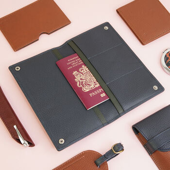 Personalised Pebble Grain Leather Travel Wallet Father's Day Gift For Him, 5 of 11