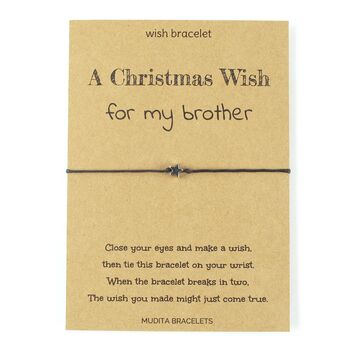 Christmas Wish For My Brother Wish Bracelet And Card, 3 of 5