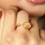 Stainless Steel Chunky Pebble Ring In Gold, thumbnail 3 of 4