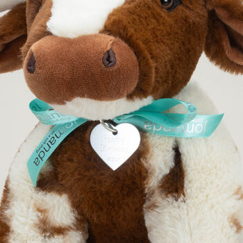 Large Texas Longhorn 30cm Cow With Personalised Heart, 3 of 12