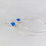 Sterling Silver Gemstone Dot Hoop Earrings, thumbnail 2 of 12