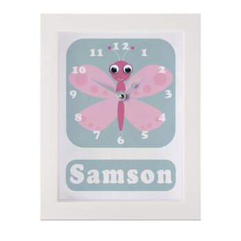 Personalised Childrens Butterfly Clock, 5 of 9