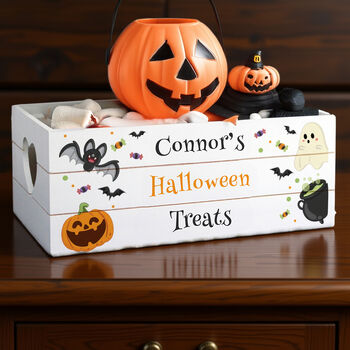 Personalised Halloween Halloween Small Wooden Treats C…, 2 of 5