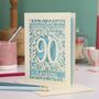Personalised 90th Birthday Card Papercut Flower Design, thumbnail 4 of 7