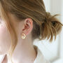 Organic Outline Shape And Pearl Stud Earrings, thumbnail 1 of 3