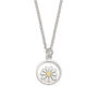 Framed Teeny Daisy Pendant In Silver And 18ct Gold, thumbnail 2 of 5