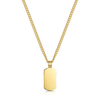 Mini Dog Tag Necklace 18 K Gold Plated Steel, 2 of 6