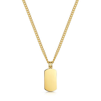 Mini Dog Tag Necklace 18 K Gold Plated Steel, 2 of 7