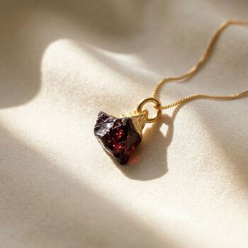 Raw Garnet January Birthstone Necklace Gold Or Silver, 5 of 6