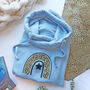 Cowl Neck Luxe Baby Blue Hoodie, thumbnail 6 of 9