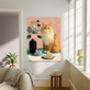 Ginger Cat Flower Portrait Art Print, thumbnail 2 of 4