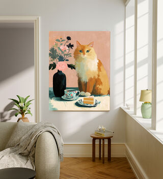 Ginger Cat Flower Portrait Art Print, 2 of 4