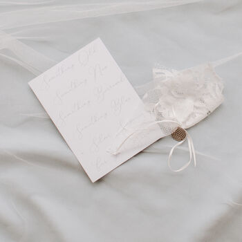 Personalised Tie Style One Size Lace Wedding Garter, 11 of 12