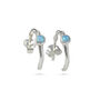 Blue Opal Silver Huggie Hoop Earrings, thumbnail 7 of 7