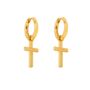 Gold Plated Cross Dangle Earring For Men, thumbnail 9 of 9